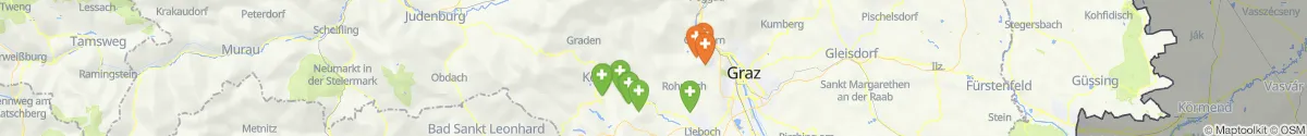Kartenansicht für Apotheken-Notdienste in der Nähe von Stiwoll (Graz-Umgebung, Steiermark)